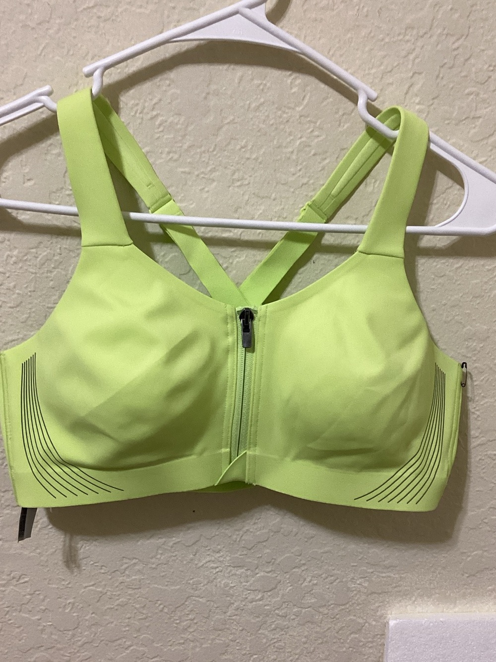 Victoria's Secret Neon Lime Front-Zip Sports Bra